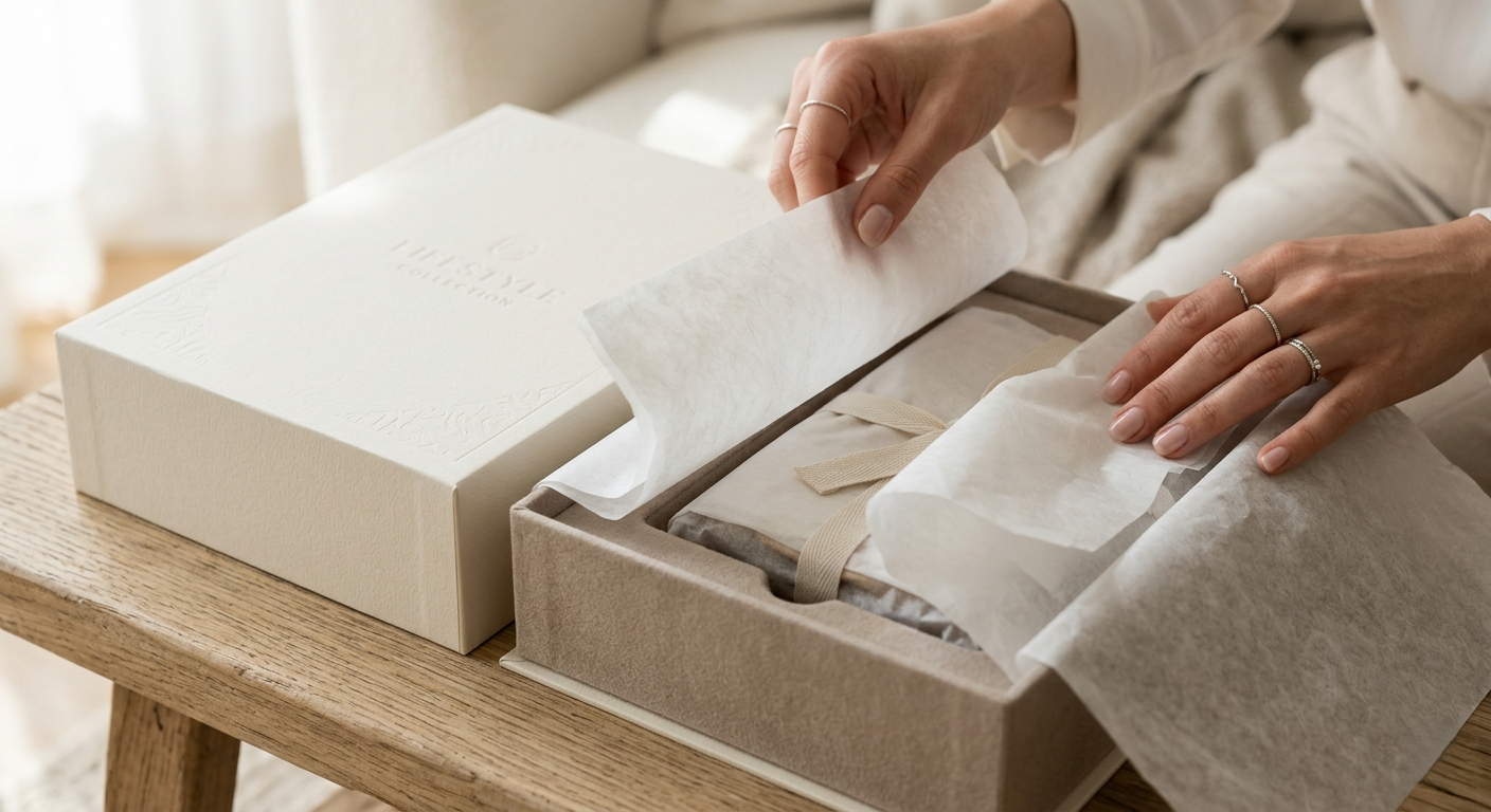 Premium unboxing experience with sustainable packaging materials